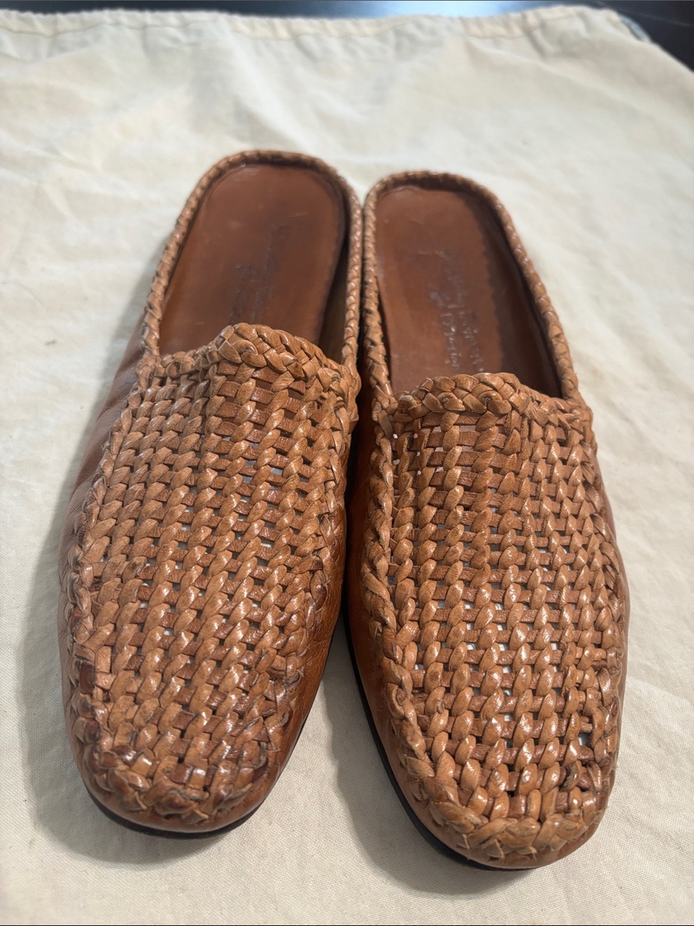 Vintage Mill Valley by Re Design Woven Leather Mule in Tan